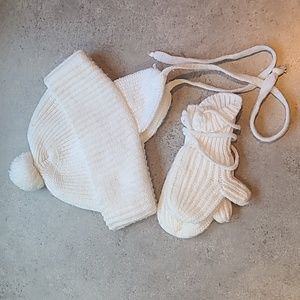 Vintage Baby Toque and Mittens Set